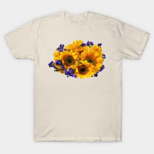 Bouquet of Sunflowers and Purple Statice T-Shirt